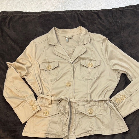 St. John's Bay Beige Utility Jacket - Picture 1 of 8